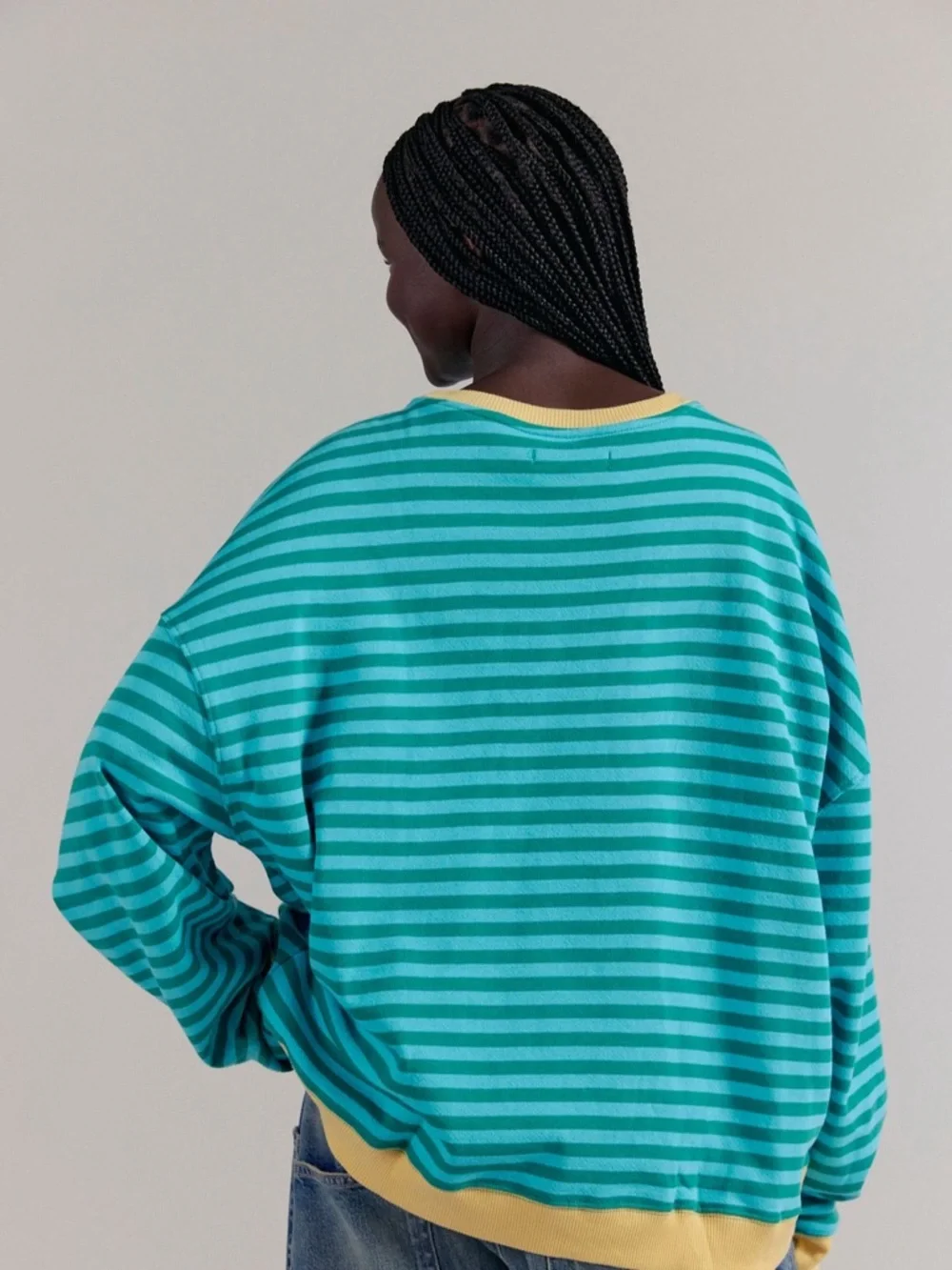 Free People Classic Striped Oversized Crewneck - Picture 5 of 8